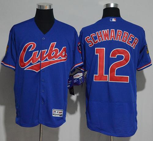 Cubs #12 Kyle Schwarber Blue Flexbase Authentic Collection 1994 Turn Back The Clock Stitched MLB Jersey